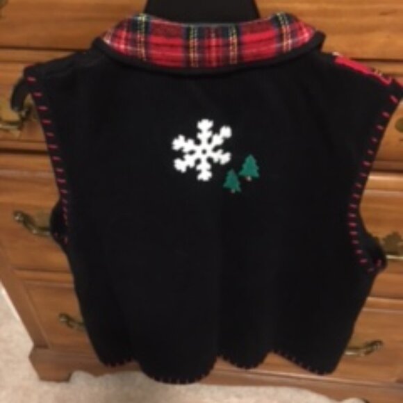 Vintage Christmas Sweater Zip-Up Vest by Planet & Co.   Size Large - Picture 7 of 14